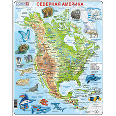 Пазл Larsen "Животные Северной Америки", на русском языке