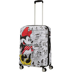 Чемодан American Tourister Минни комиксы белые, высота 67 см