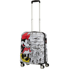 Чемодан American Tourister Минни комиксы белые, высота 55 см