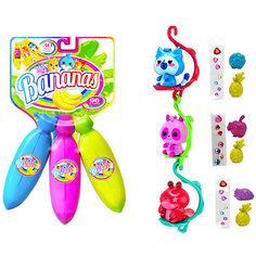 Игровой набор Cepia "Bananas" 3 банана с сюрпризом, синий, фиолетовый, розовый
