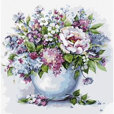 Набор для раскрашивания по номерам Цветной "Нежные цветы в белой вазе"