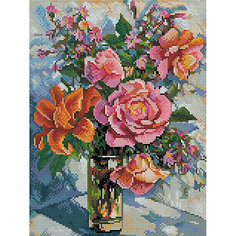 Алмазная мозаика Белоснежка «Натюрморт с розами», 30х40 см