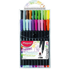 Набор капиллярных ручек GRAPH PEPS, 20 цветов, 0,4 мм, Maped