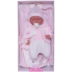Кукла-пупс Llorens Лала в белом комбинезоне 42 см, со звуком
