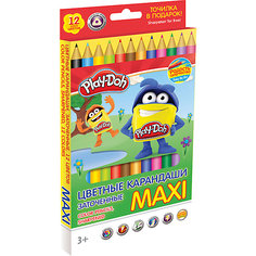 Цветные карандаши "Maxi" 12 цветов, Play-Doh Академия Групп