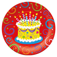 Тарелки Патибум "Торт яркий" 23 см. ламинированные, 6 шт.