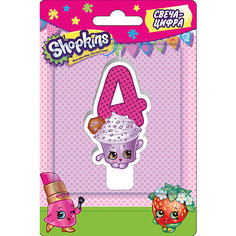 Свеча-цифра 4, 8 см, Shopkins Росмэн