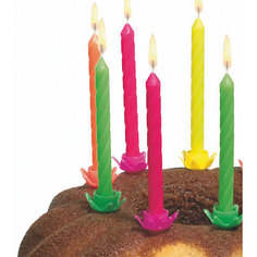 Свечи для торта Susy Card с подсвечниками 12 шт., разноцветные