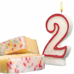 Свеча-цифра для торта Susy Card "2" 8,5 см, красная