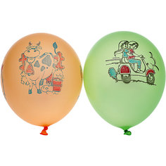 Воздушные шары Gemar "Неон ассорти", с рисунком, 100 шт