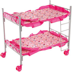 Кроватка двухэтажная Buggy Boom Loona, розовый с кружочками