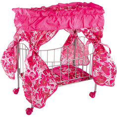 Кроватка с балдахином Buggy Boom Loona, темно-розовый со звездами