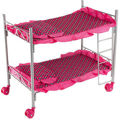Кроватка двухэтажная Buggy Boom Loona, темно-розовый с узором
