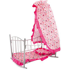Кроватка-качалка Buggy Boom Loona, розовый с кружочками