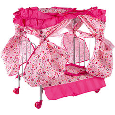 Кроватка с балдахином Buggy Boom Loona, розовый с кружочками