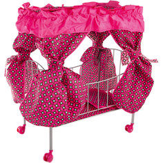 Кроватка с балдахином Buggy Boom Loona, темно-розовый с узором