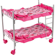 Кроватка двухэтажная Buggy Boom Loona, розовый с кольцами