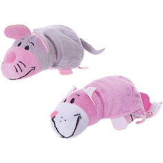 Мягкая игрушка-вывернушка 1toy Розовый кот - Мышка, 12 см