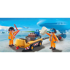 Конструктор Playmobil "Городской Аэропорт" Буксир самолета с наземной командой Playmobil®
