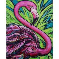 Картина по номерам Color KIT Розовый фламинго