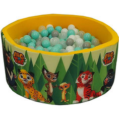 Сухой бассейн Hotenok "Лео и Тиг", желтый с зелеными деревьями, 40 см, 200 шариков