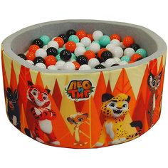 Сухой бассейн Hotenok "Лео и Тиг", серый с оранжевыми деревьями, 40 см, 200 шариков