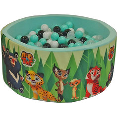 Сухой бассейн Hotenok "Лео и Тиг", мятный с зелеными деревьями, 40 см, 200 шариков