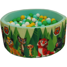 Сухой бассейн Hotenok "Лео и Тиг", мятный с зелеными деревьями 40 см, 200 шариков