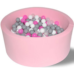 Сухой бассейн Hotenok "Розовые пузыри" 40 см, 200 шариков