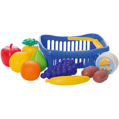 Игровой набор Dohany "Овощи и фрукты" в малой корзине, синий