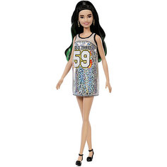 Кукла Barbie "Игра с модой" в блестящем сарафане-майке, 29 см Mattel
