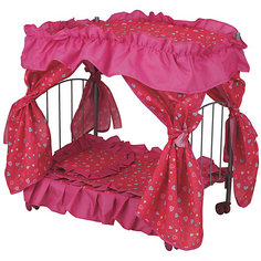 Кроватка для кукол Buggy Boom Loona, розовая/коралл