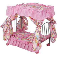 Кроватка для кукол Buggy Boom Loona, розово-черная