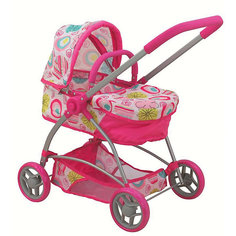 Коляска для кукол Buggy Boom Amidea трансформер, бело-розовая