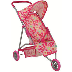 Коляска для кукол Buggy Boom Mixy, розовая/бабочки