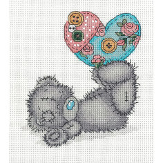 Набор для вышивания мулине Klart "Tatty Teddy с рукодельным сердцем", 14,5х16 см