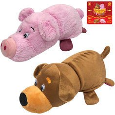 Мягкая игрушка-вывернушка 1toy Собака-Свинья, 35 см