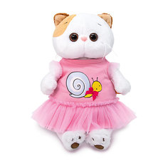 Мягкая игрушка Budi Basa Кошечка Ли-Ли в платье с принтом "Улитка", 27 см