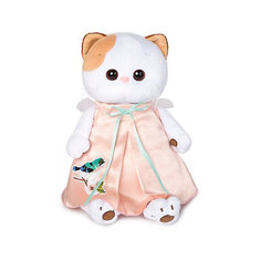Мягкая игрушка Budi Basa Кошечка Ли-Ли в нежно-розовом платье с птичкой, 27 см