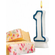 Свеча-цифра для торта Susy Card "1" 8,5 см, синяя