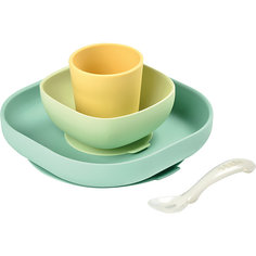 Набор посуды Beaba Silicone Meal Set, зеленый BÉaba