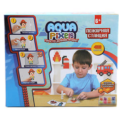 Набор для творчества 1Toy "Aqua pixels" Пожарная станция, 480 пикселей