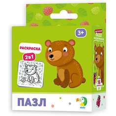 Пазл-раскраска 2-в-1 Dodo "Медвежонок", 16 элементов
