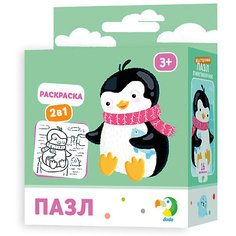 Пазл-раскраска 2-в-1 Dodo "Пингвинчик", 16 элементов