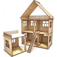 Сборная модель ХэппиДом "Коттедж с пристройкой" из дерева