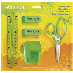 Канцелярский набор Westcott 5 предметов, зеленый