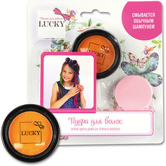 Пудра для волос Lukky, в наборе со спонжем, оранжевый