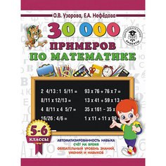 Развивающая книга "30000 примеров по математике", 3000 примеров для начальной школы, 5 - 6 классы Издательство АСТ