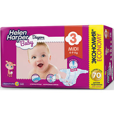 Подгузники Midi Helen Harper Baby 4-9 кг., 70 шт.