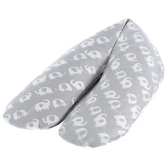 Подушка для беременных TheraLine Слоники, серая 170 см